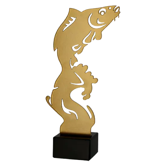 Trophée en métal Carpe sur la Vague ML-FIS1 Trophée en métal Carpe sur la Vague ML-FIS1