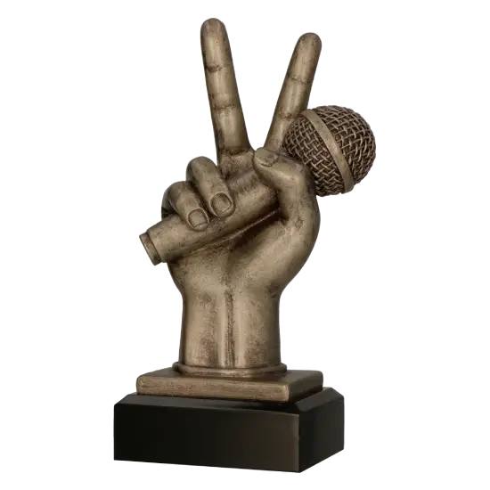 Trophée en résine Main Tenant un Micro RFST3014 Trophée en résine Main Tenant un Micro RFST3014