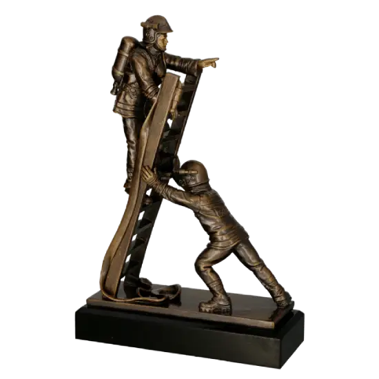 Trophée en résine Deux Pompiers RFST3052 Trophée en résine Deux Pompiers RFST3052