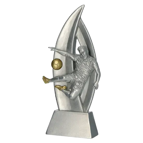 Trophée en résine Footballeur frappant le ballon RP6004 Trophée en résine Footballeur frappant le ballon RP6004