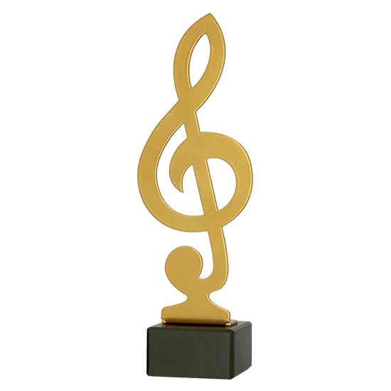 Trophée en métal Clé de Sol Dorée ML-MUS Trophée en métal Clé de Sol Dorée ML-MUS